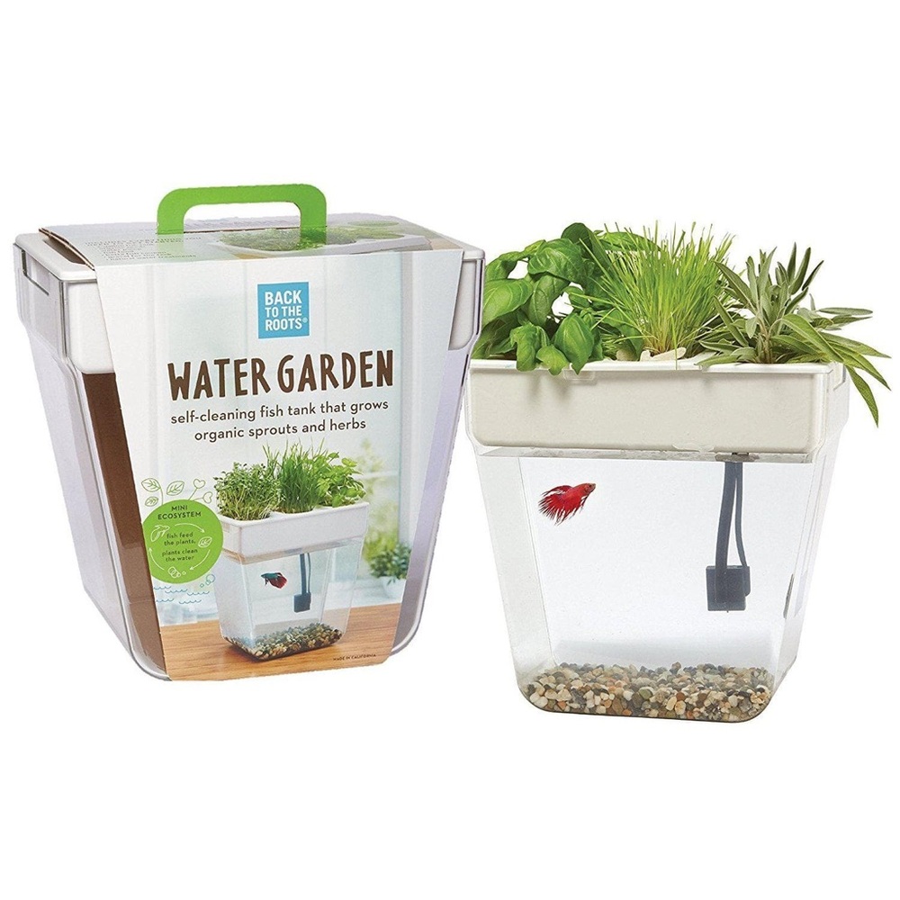 WATER GARDEN: Self-Cleaning Fish Tank Hydroponics Ecosystem micro greens